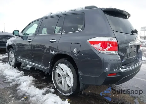 2013 Toyota Highlander Limited V6 z USA, uszkodzony, nr VIN 5TDDK3EHXDS187682